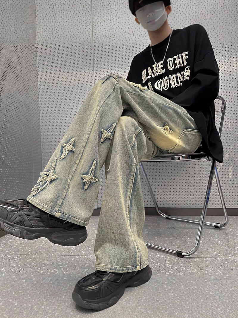 Embroidered flared jeans