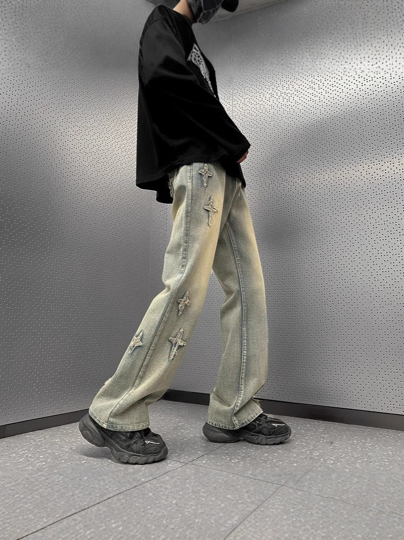 Embroidered flared jeans