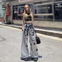 Print Wide-Leg Jeans for Women