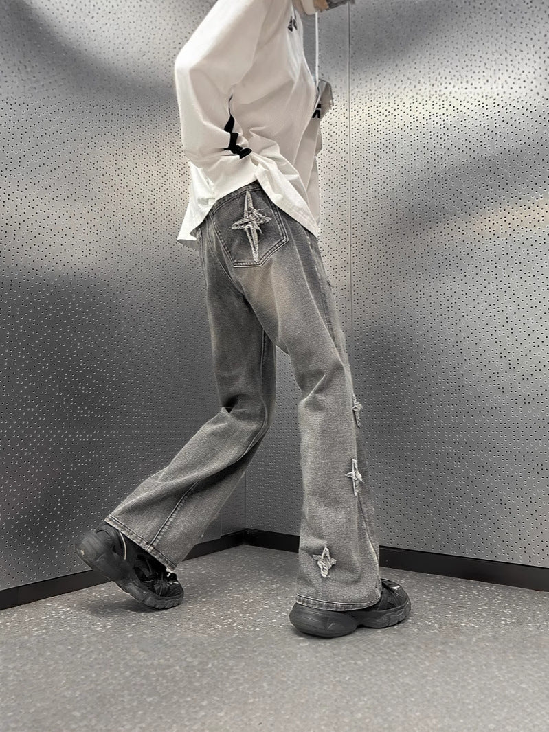 Embroidered flared jeans