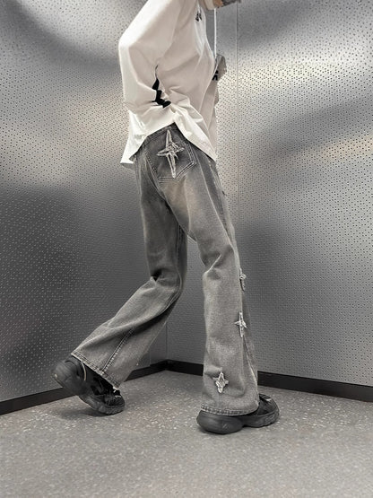 Embroidered flared jeans