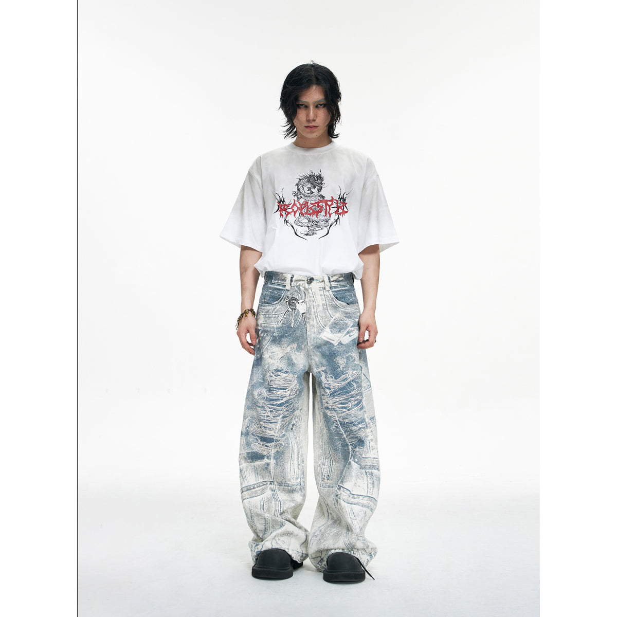 Jeans, wide-leg pants