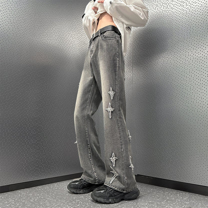 Embroidered flared jeans