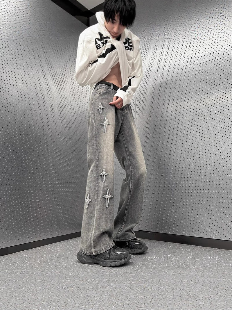 Embroidered flared jeans